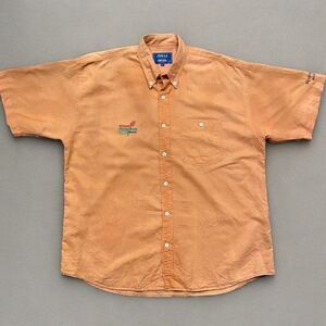 Gilli Original Vintage Holland Heineken Beer Orange Button Front Shirt Men's XL